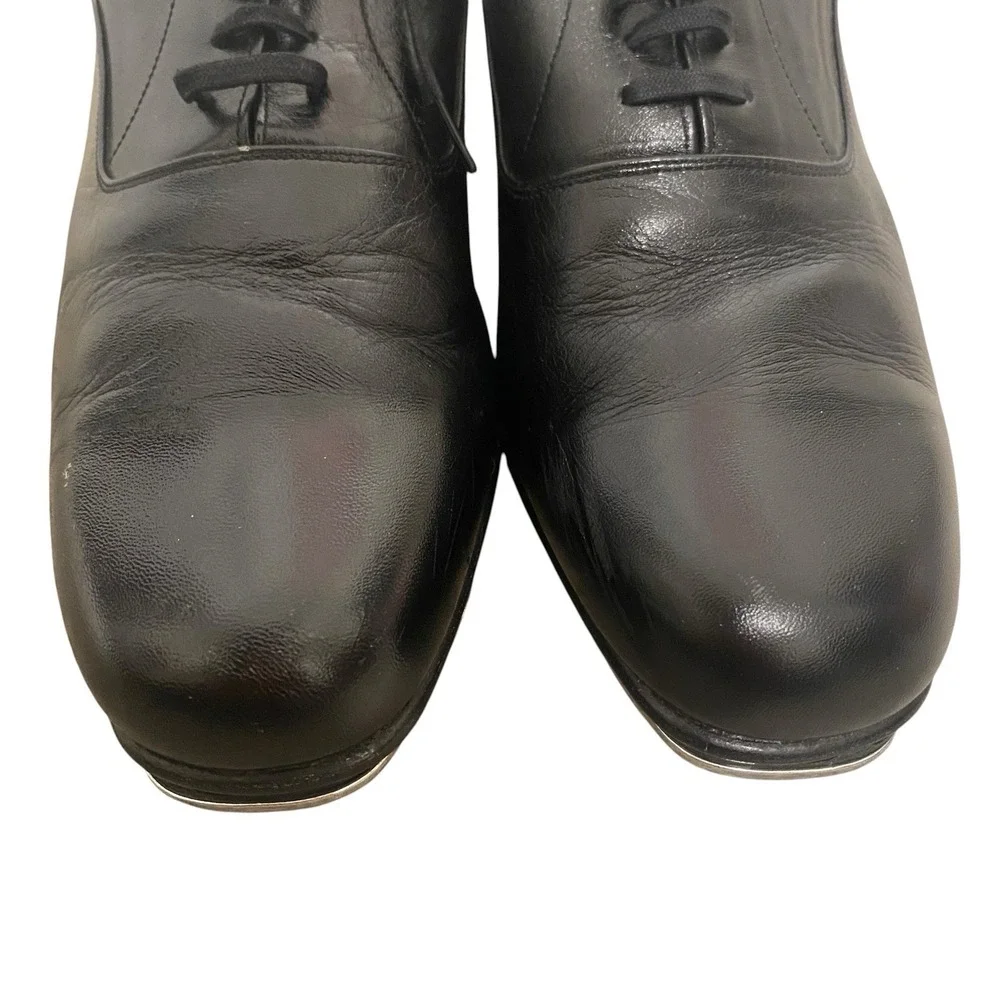 Vintage Chakott Dancing Men's Shoes Size 8.5 EU 26.5 Black Leather Made Japan